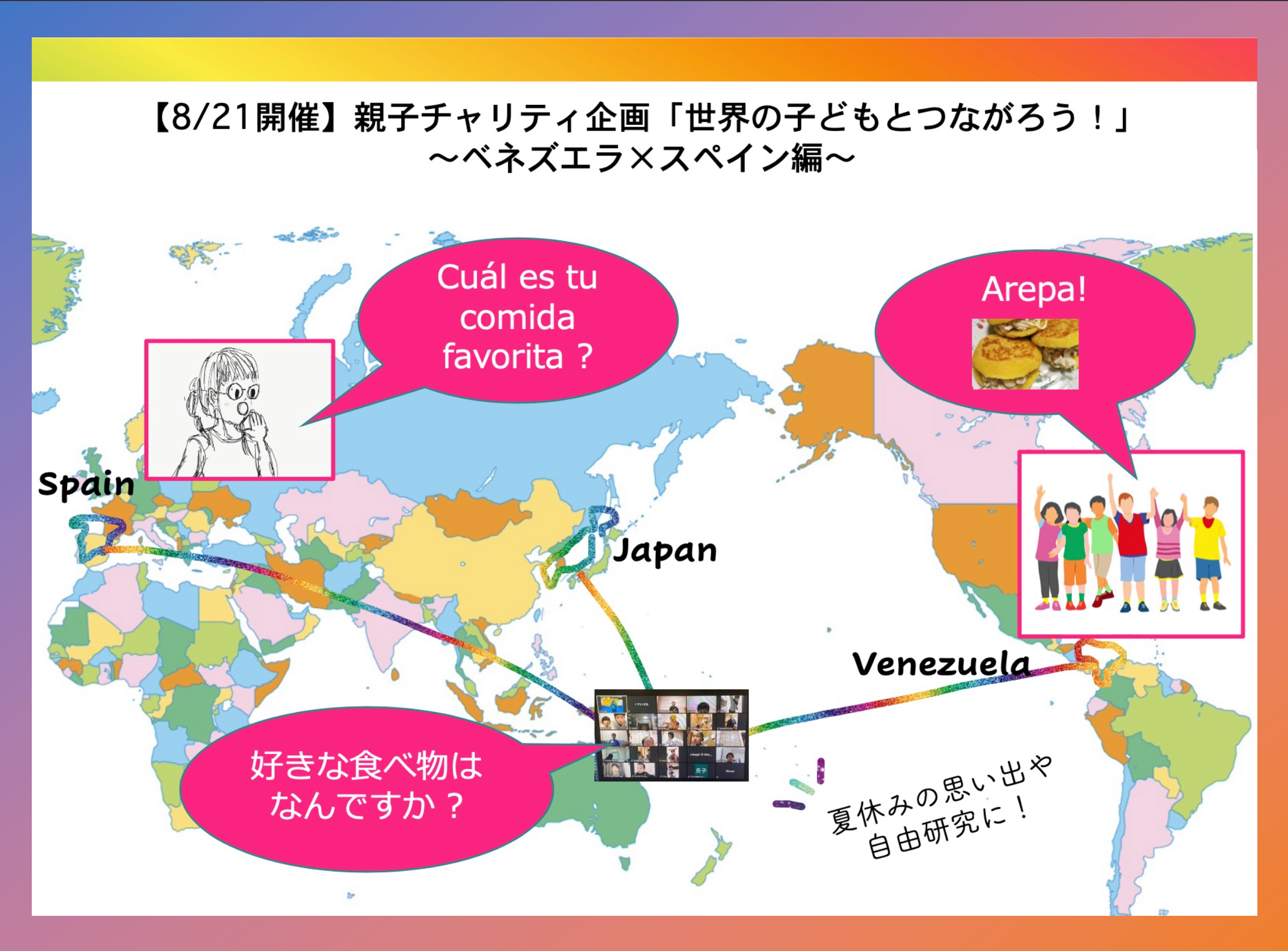 8 21開催 親子チャリティ企画 世界の子どもとつながろう ベネズエラ編 特定非営利活動法人 開発メディアのプレスリリース