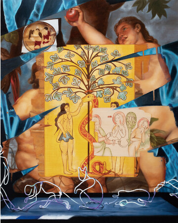 熊倉 涼子　『Humans (Transient Images ＃21)』　キャンバス、油彩 　90.9×72.7cm　 2022年 photo 松尾 宇人