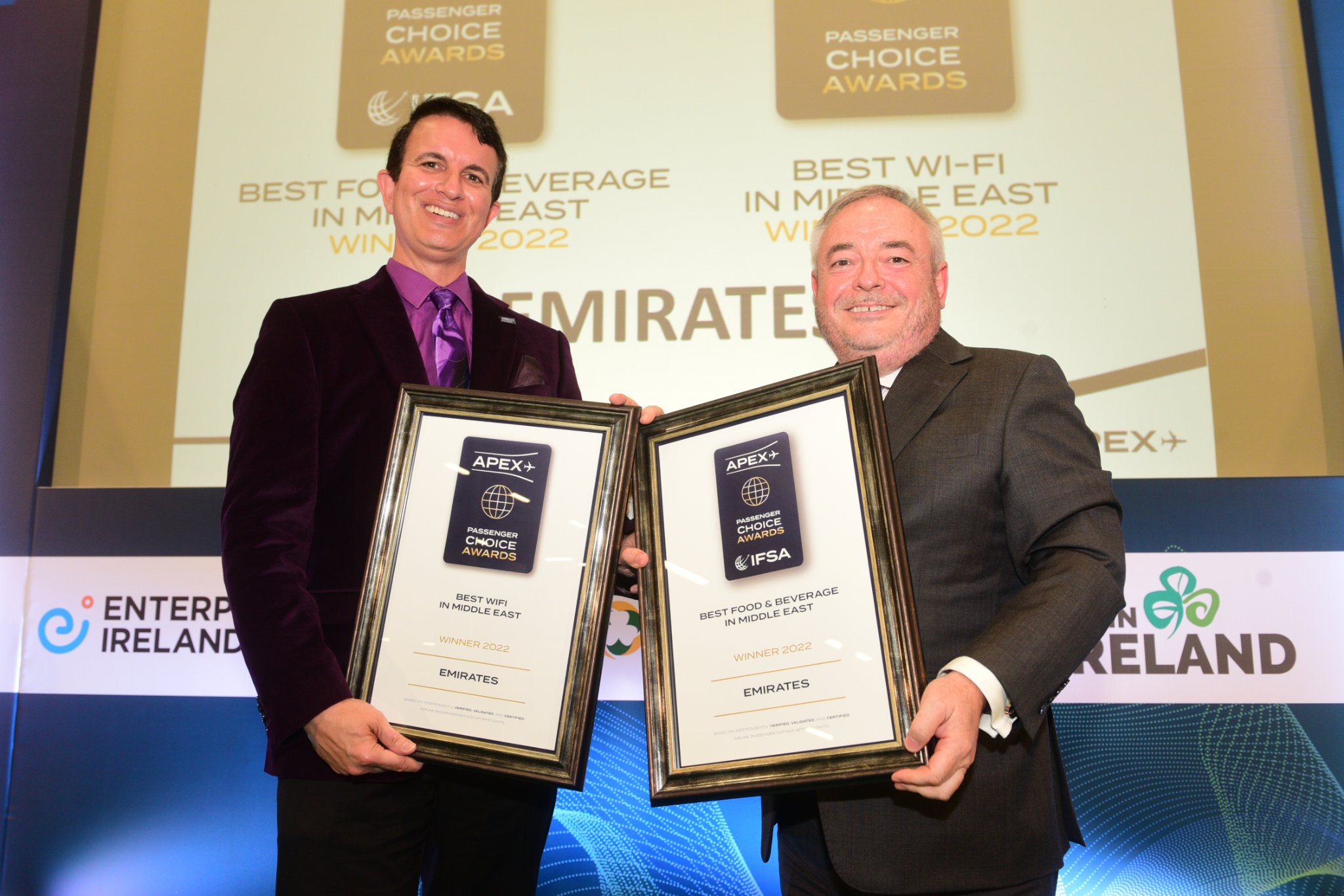 エミレーツ航空 Apex 22 Regional Passenger Choice Awards 中東部門で Best Wi Fi と Best Food Beverage を受賞 エミレーツ航空のプレスリリース