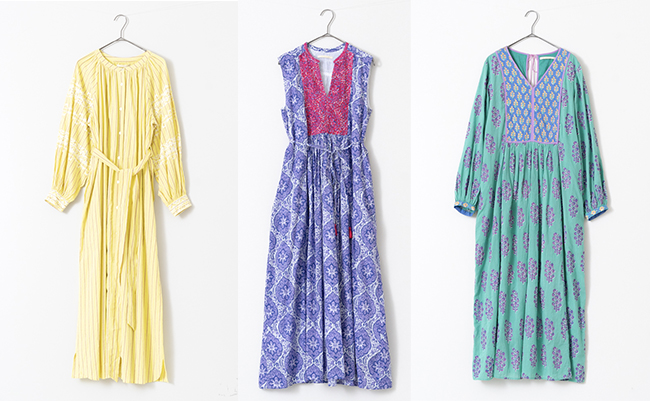 コットン ヌキテパ Combination Ethnic Print Nsv Dress XWgKR