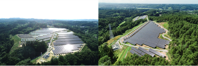 南部町2太陽光発電所（左）、南部町3 太陽光発電所（右）