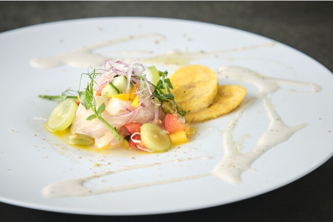 鹿児島県産カンパチとつぶ貝のセビーチェ ￥2,300