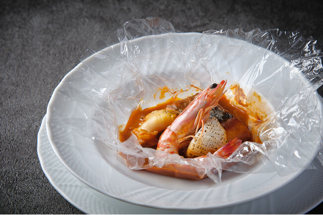 熊本産車海老と鮮魚のカルトッチョ