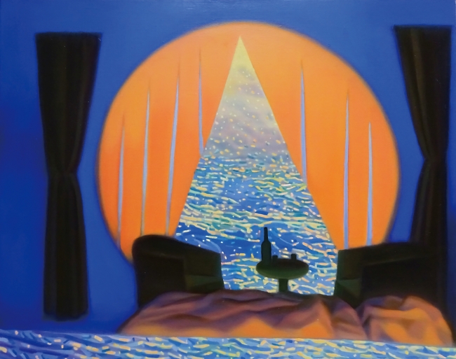 若林 菜穂　　『夜の航海』　油彩、キャンバス　53.0×65.2cm　2019年