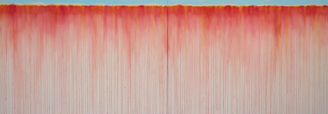 末松 由華利　　『いずれ溶け合う』　アクリル絵具、キャンバス　112.0×324.0cm　2019年