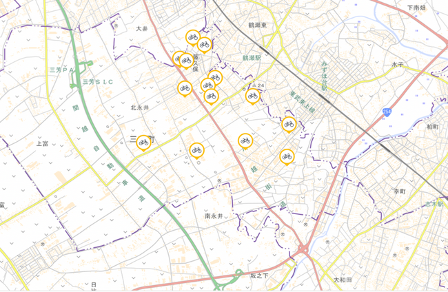 ステーションマップ：「淡色地図データ」国土地理院をもとにOpenStreet株式会社作成