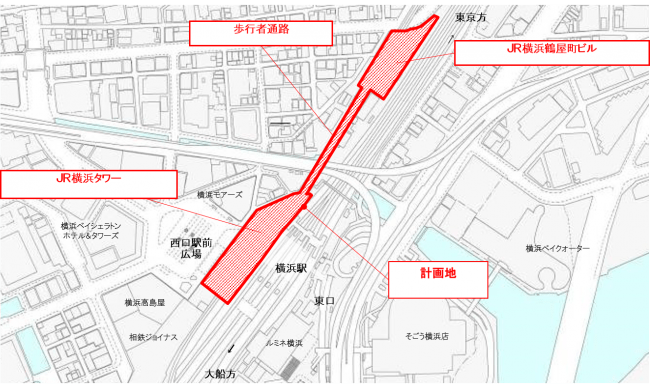 「JR横浜タワー」位置図
