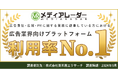 広告業界のプラットフォーム「メディアレーダー」が、「利用率」No.1を獲得!