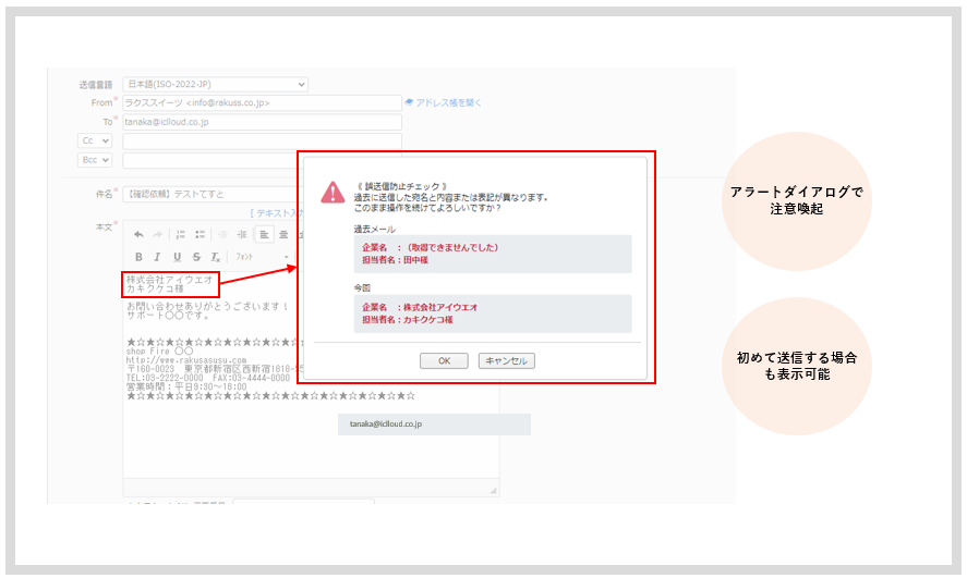 クラウド型メール共有 管理システム メールディーラー メールアドレスと宛名の取り違えを防ぐ誤送信防止機能を追加 株式会社ラクスのプレスリリース