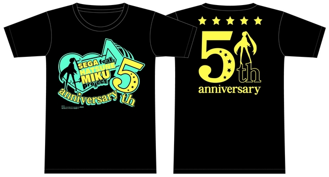 ↑SEGA feat. HATSUNE MIKU Project 5周年記念Tシャツ