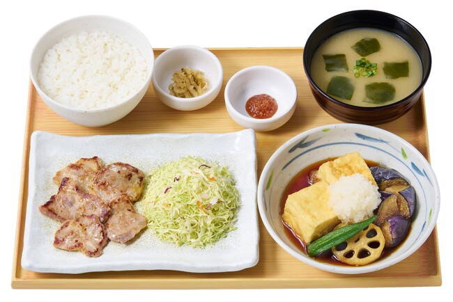 【お肉５枚盛】三元豚肩ロースの西京焼定食(揚げ出し豆腐付) 1,190円