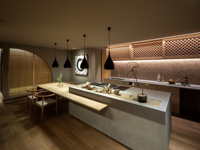 世界水準の高級キッチンと日本文化を組み合わせた、 遊び心あふれる調理スペース
