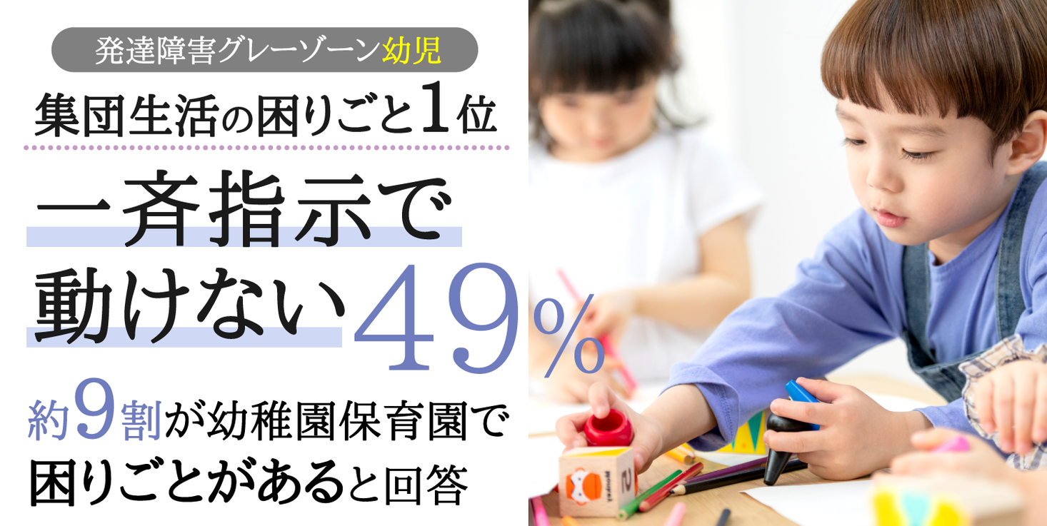 1位 一斉指示で動けない 48 7 発達障害グレーゾーンの幼児の集団生活での困りごとアンケート解析発表ー約9割が園で困りごとがあると回答ー 株式会社パステルコミュニケーションのプレスリリース