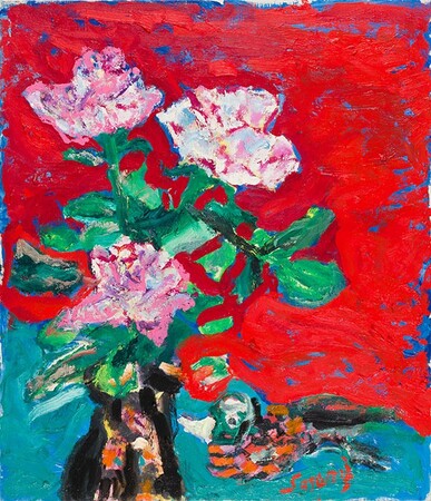 岡安聖美 《イブピアッチェの薔薇》　 2020年　531×454mm　油絵具・キャンバス