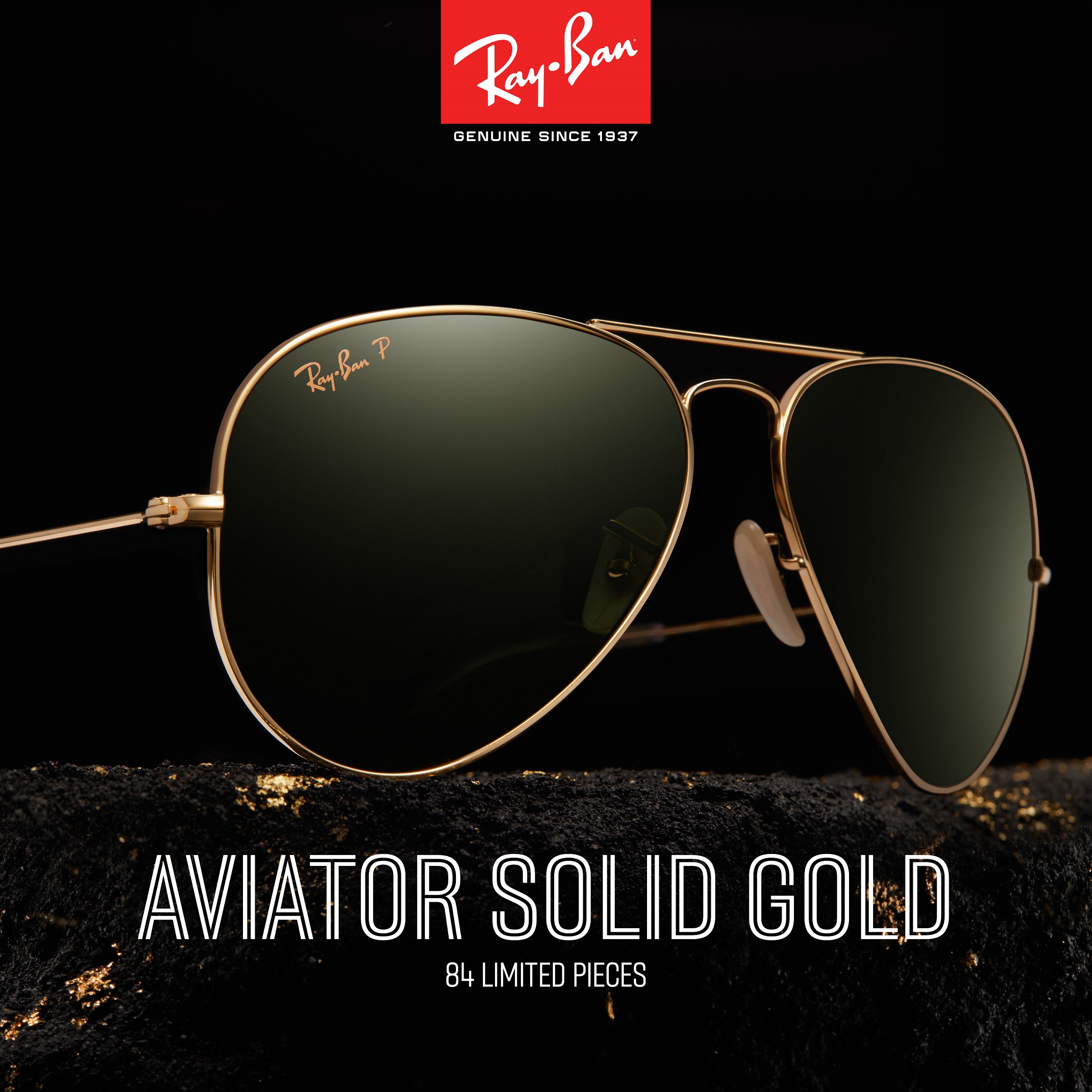 RAY-BAN AVIATOR SOLID GOLD - レイバン アビエーター 18Kゴールド