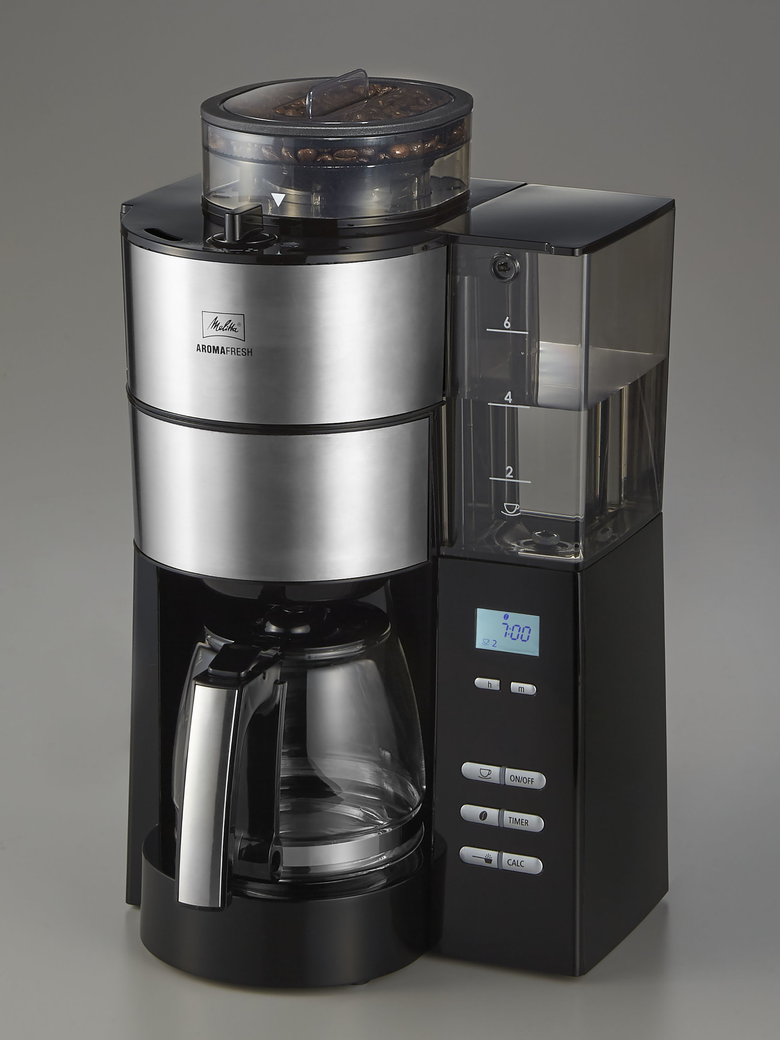 最新デザインの メリタ ミル付き全自動コーヒーメーカー アロマフレッシュサーモ 2~10杯用 ブラック AFT1021-1B 