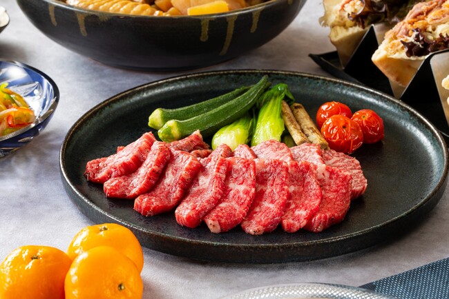 鹿児島黒牛の陶板焼き 桜島小みかんのソース