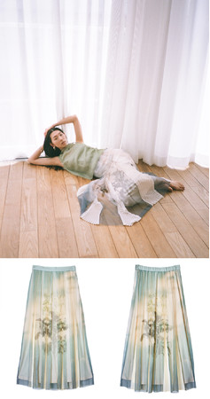 Ameri VINTAGE - SPRING EVENING COLLAB SKIRTの+worldfitnessacademy.com