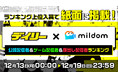 ライブ配信サービス「Mildom」は、広告の「顔」を決める配信者ランキングイベント『デイリースポーツ×Mildomコラボイベント』を、12月13日（月）より開催