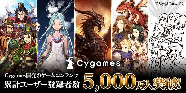 Cygames開発のゲームコンテンツ 累計ユーザー登録者数が5 000万人を突破 株式会社cygamesのプレスリリース