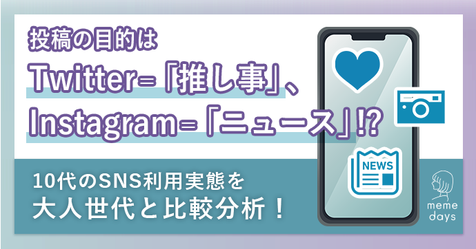 Twitterで 推し事 Instagramで ニュース をシェア 独特すぎる10代のsns利用実態を 大人世代と比較 分析 トレンダーズ株式会社のプレスリリース