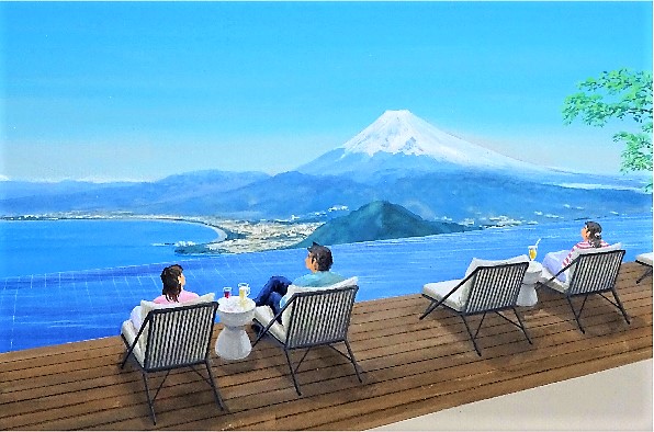 富士山・駿河湾・空・水盤が一体になった碧(あお)テラス(イメージ)