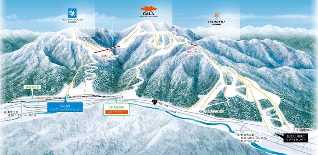 YUZAWA SNOW LINK 三山MAP