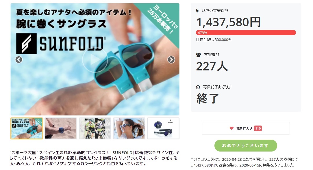 腕に巻く 革命的サングラス Sunfold の数量限定での特別卸販売を開始いたします 株式会社でごいちのプレスリリース