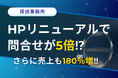 ホームページのリニューアルで売上が180%増!