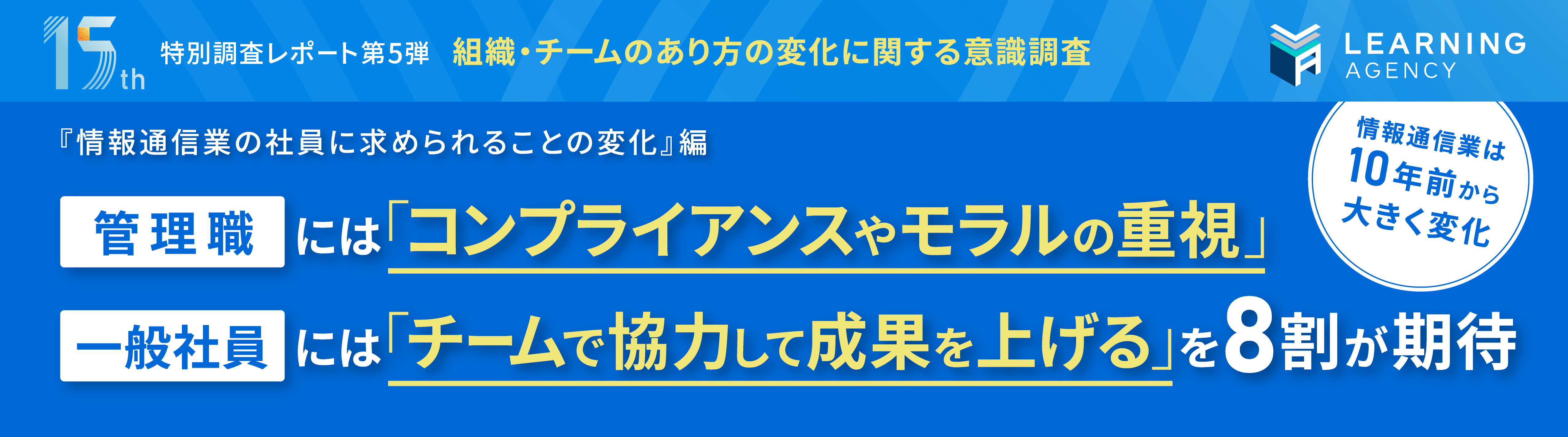 組織 チームのあり方を5 000人に調査 業界別編 情報通信業の社員は 10年前から求められることが大きく変わったと回答 株式会社ラーニングエージェンシーのプレスリリース