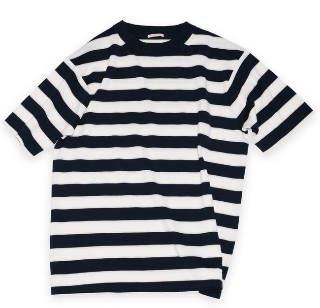 CENTRE KNIT TEE  (センターニットT)  ¥7,000(税込)  NAVY x WHITE STRIPE ユニセックス