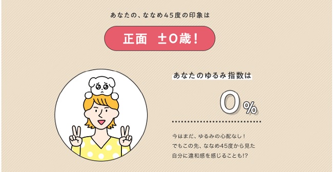 正面顔とななめ45度顔では印象が違う 比較したときの見た目年齢差がわかる ななめ45度 チェック サイトを2020年7月20日 月 より公開スタート 株式会社資生堂のプレスリリース