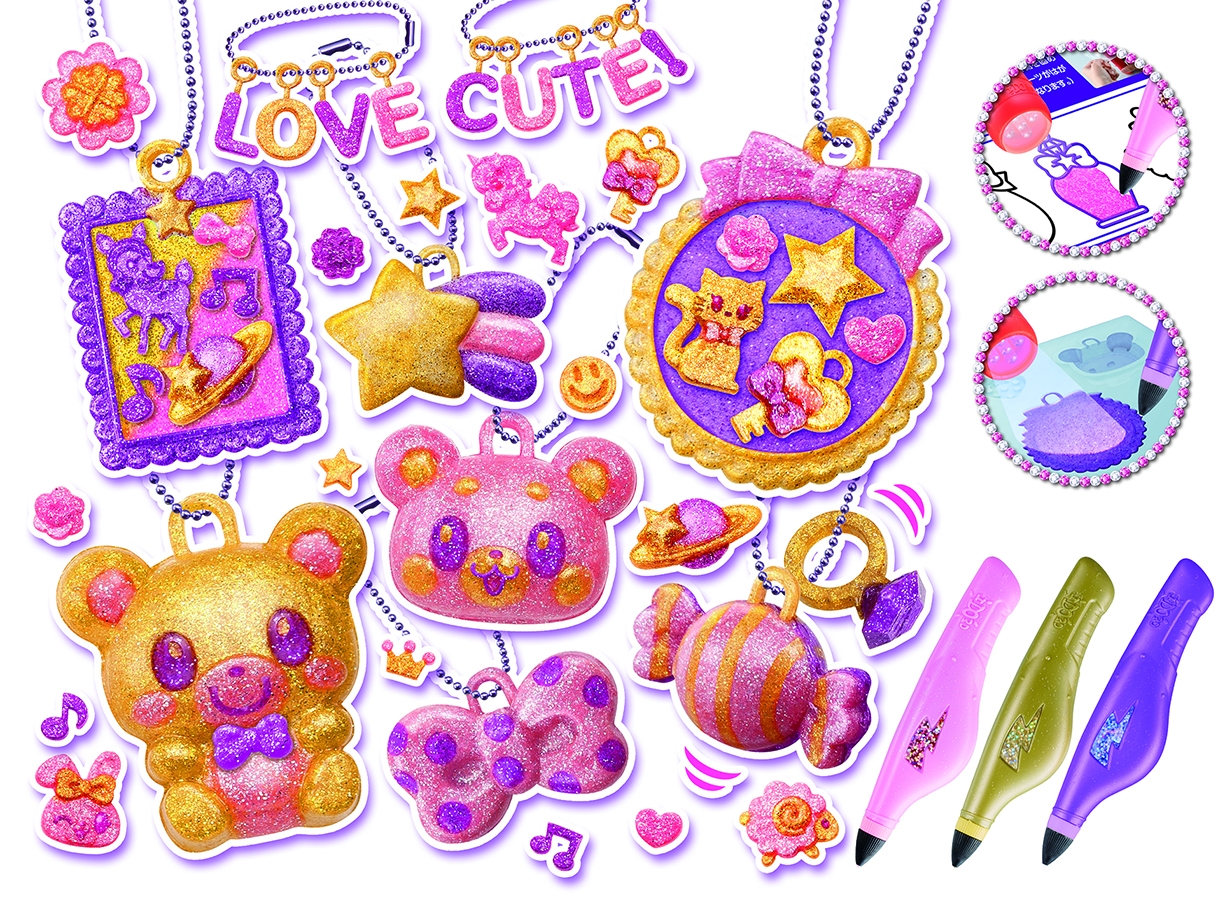 ３dペンで女の子が大好きなラメキラのチャームやシールが作れる メガハウスのプレスリリース