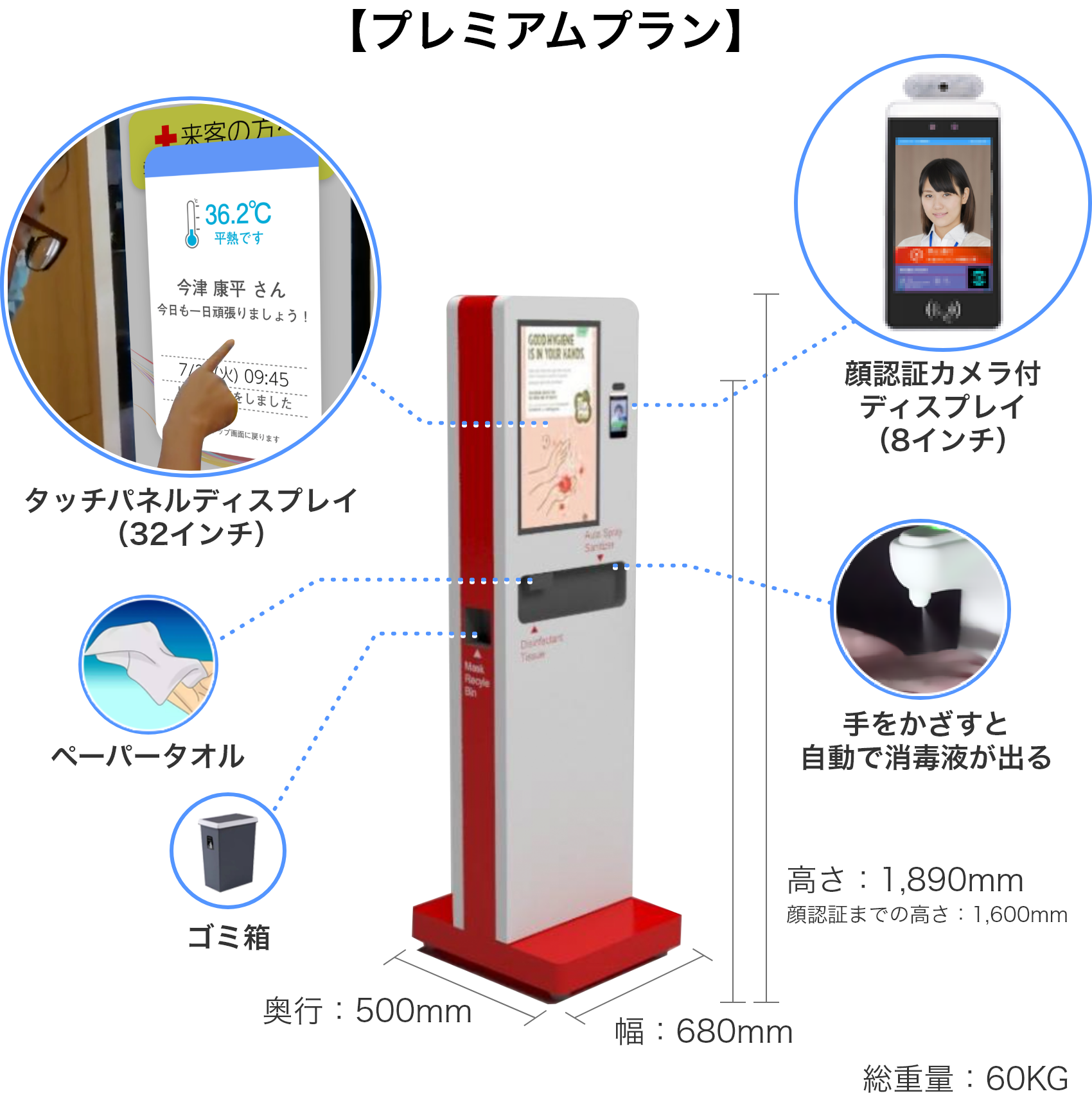 Ai顔認証付きサーマルカメラ 来客受付 タイムカード 自動アルコール消毒噴霧器 ペーパータオル ゴミ箱がオールインワンになった Iotサーモイン 発売のお知らせ 株式会社デバイスエージェンシーのプレスリリース