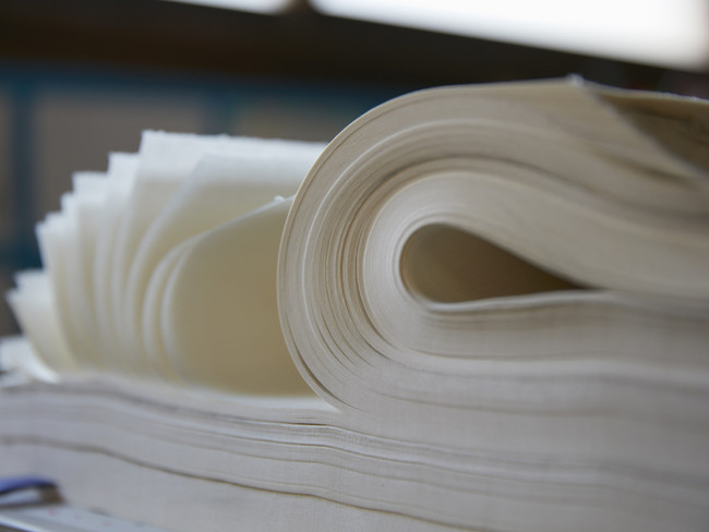 書道用の和紙・画仙紙などが主な生産品の西嶋和紙