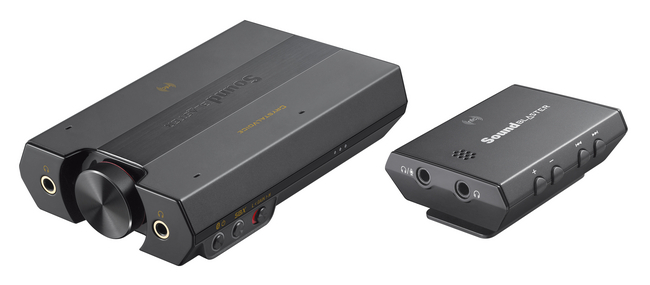 Sound Blaster E5 (左) ＆ Sound Blaster E3 (右)　画像はイメージです。実際の大きさとは異なります。