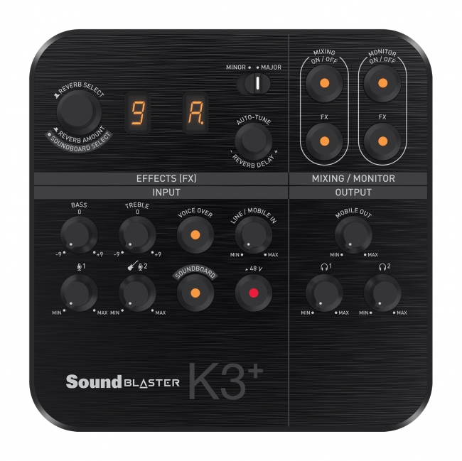 Sound Blaster K3+　操作面