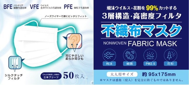 国内販売数100万枚突破】医療用N95フィルター使用の高機能不織布マスク（1箱998円～）｜ダヴィンチライン株式会社のプレスリリース