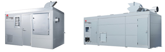 排ガス浄化装置デオサーモ　ECRシリーズ(左)とETSPシリーズ(右)