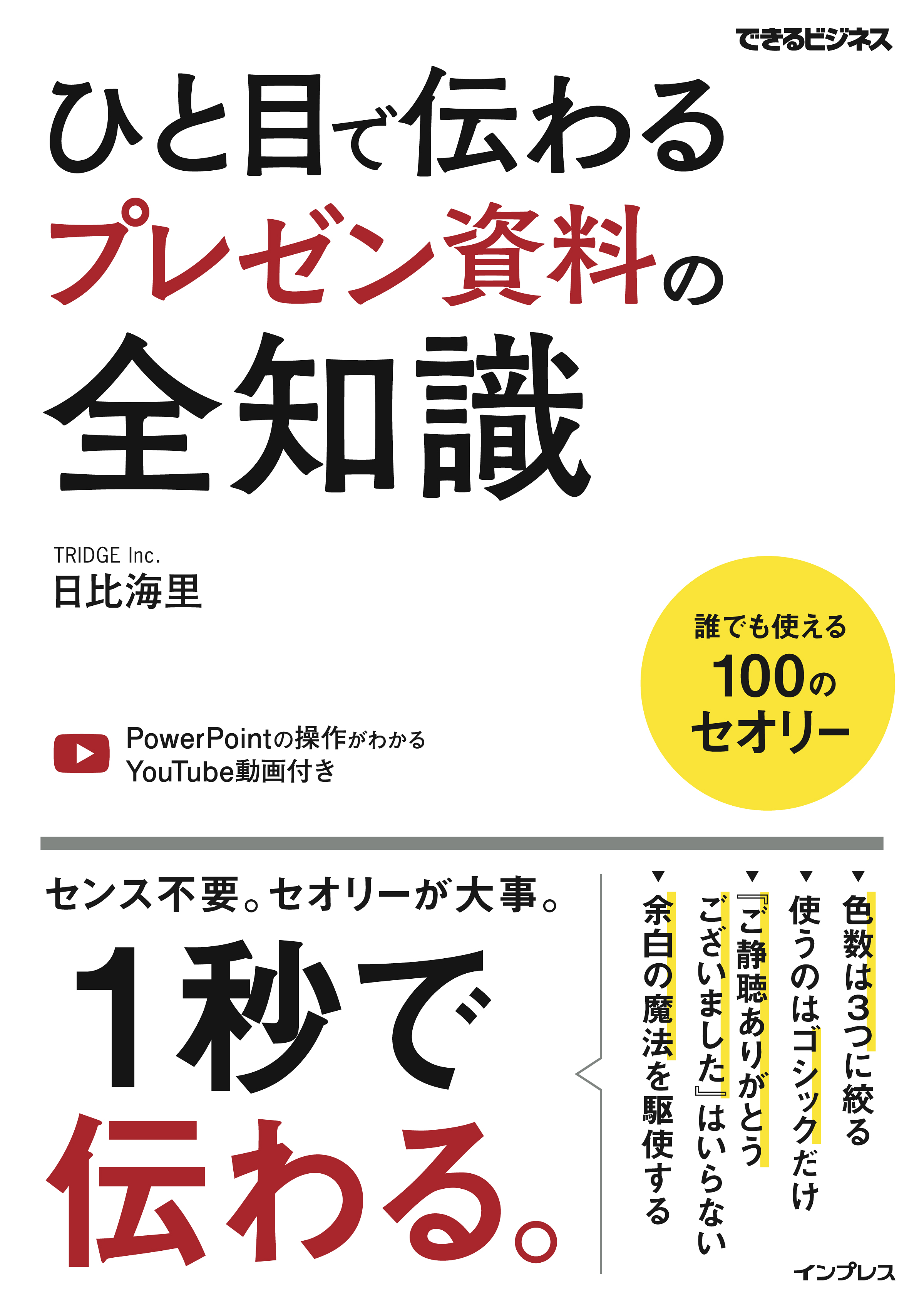 ひと目で伝わるプレゼン資料作りのノウハウとpowerpoint の操作テクニックが1冊で身につく解説書 ひと目で伝わるプレゼン資料の全知識 できるビジネス を3月17日に発売 株式会社インプレスホールディングスのプレスリリース