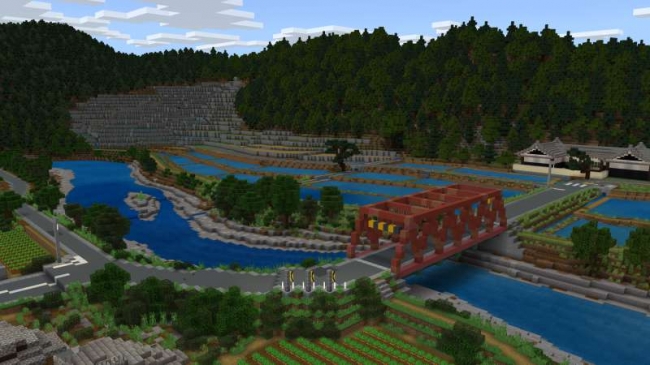 Minecraftゲーム内ストアに 山に囲まれた温泉集落のあるワールド 温泉の里 の出品を開始 株式会社インプレスホールディングスのプレスリリース