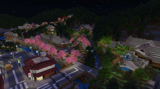 Minecraftゲーム内ストアに 山に囲まれた温泉集落のあるワールド 温泉の里 の出品を開始 株式会社インプレスホールディングスのプレスリリース