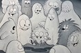 【銀座 蔦屋書店】UNO YOSHIHIKOの個展「The Ghosts' Party」を8月28日（金）より開催中。シュールで愛しいおばけたちの日常とパーティを描いた新作を展示。