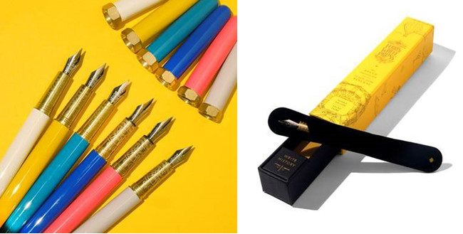 （左）鮮やかな色合いとなっているBrush Fountain Pen（右）パッケージイメージ