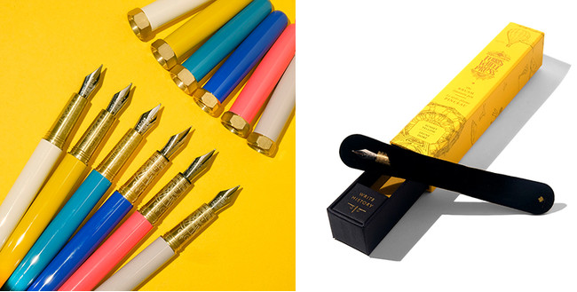 （左）鮮やかな色合いとなっているBrush Fountain Pen（右）パッケージイメージ