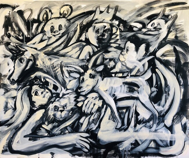 “Like A Guernica” 2023／727×606mm／アクリル、キャンバス