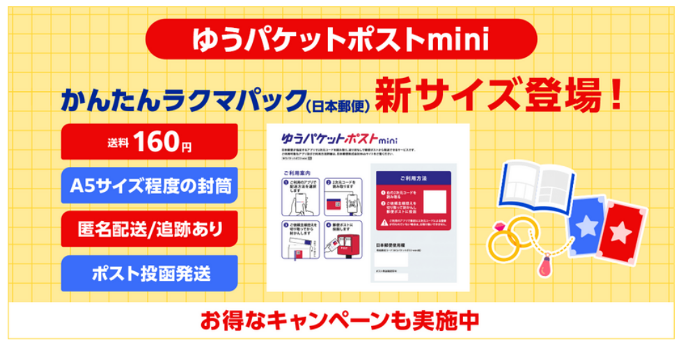 楽天ラクマ」、日本郵便と連携し「ゆうパケットポストmini」を提供開始