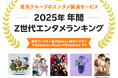 楽天、「楽天ブックス」「楽天Kobo」「楽天マガジン」「Rakuten Music」「Rakuten TV」の「2025年年間 Z世代エンタメランキング」を発表