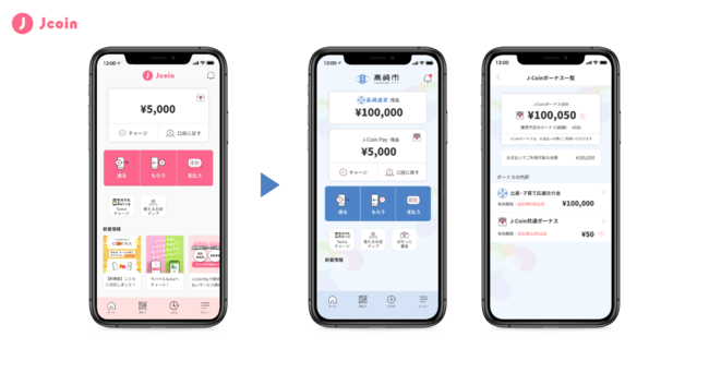高崎通貨 画面イメージ：J-Coin Payのアプリ画面を高崎市専用デザインに着せ替えることが可能です