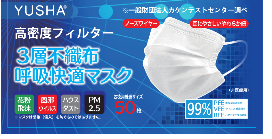 日本製　使い捨て不織布マスク　1000枚(50枚✖️20箱) 1箱250円